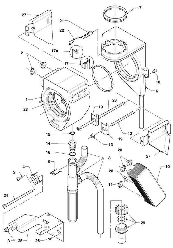 Exploded view Vaillant hrEXCLUSIEF VHR 35/4 S R1: Warmtewisselaar