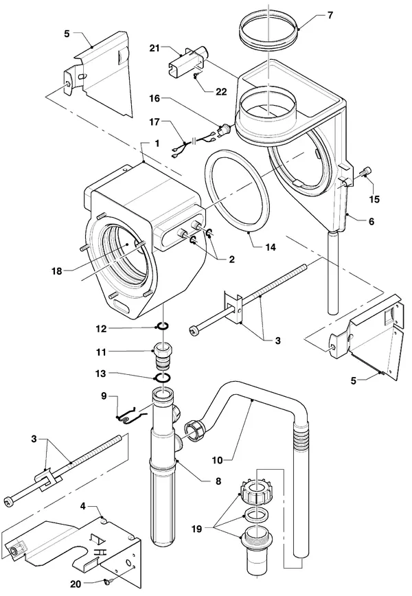 Exploded view Vaillant hrEXCLUSIEF VHR 45 S: Warmtewisselaar