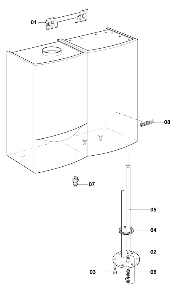 Exploded view Vaillant actoSTOR VIH QL 75 B: Totaaloverzicht