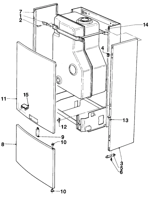 Exploded view Vaillant HR Comfort VU-VUW 18-22/6 E: Voorkeurklep