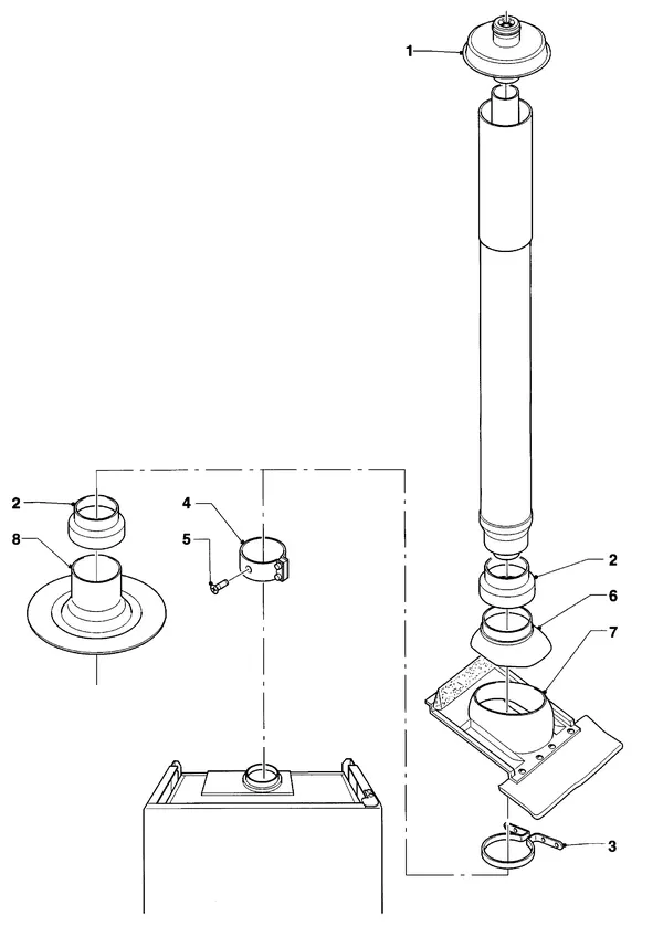 Exploded view Vaillant HR Comfort VU-VUW 18-22/6 E: Warmtewisselaarb