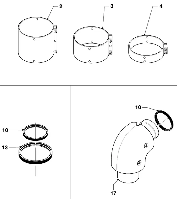 Exploded view Vaillant HR Comfort VU-VUW 23-28/6 E: Warmtewisselaarb