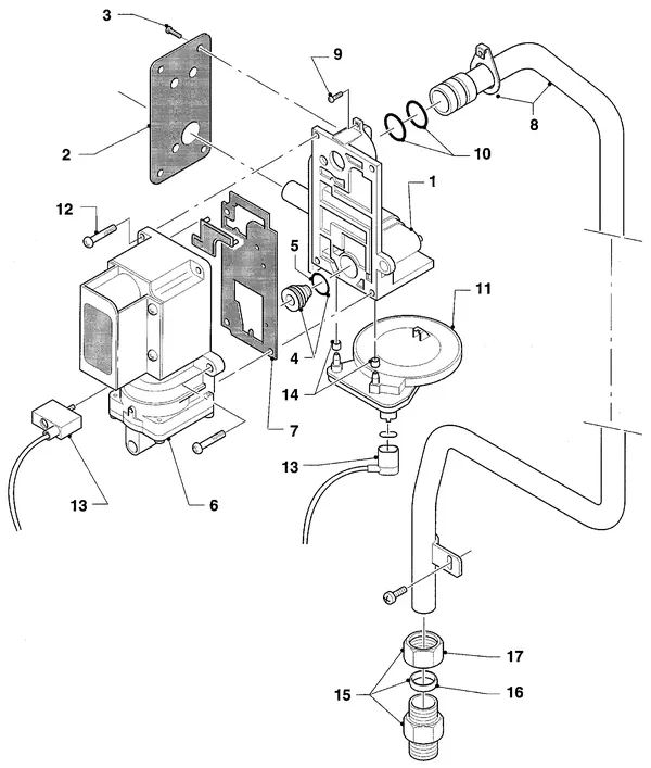 Exploded view Vaillant HR Comfort VU-VUW 18/6 E: Gasblok