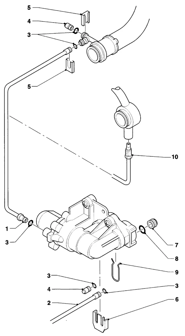 Exploded view Vaillant HR Comfort VU-VUW 23/6 E: Aansluitdelen stuurleidingen