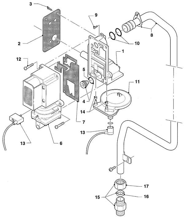 Exploded view Vaillant HR Comfort VU-VUW 23/6 E: Gasblok