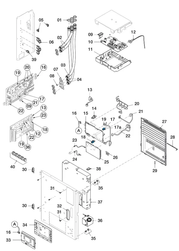 Exploded view Vaillant uniTOWER Pure VWL 108/7.2 IS: Schakelkast