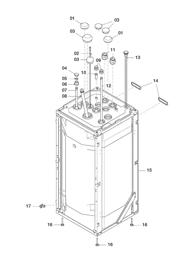 Exploded view Vaillant uniTOWER Pure VWL 108/7.2 IS S5: Boiler