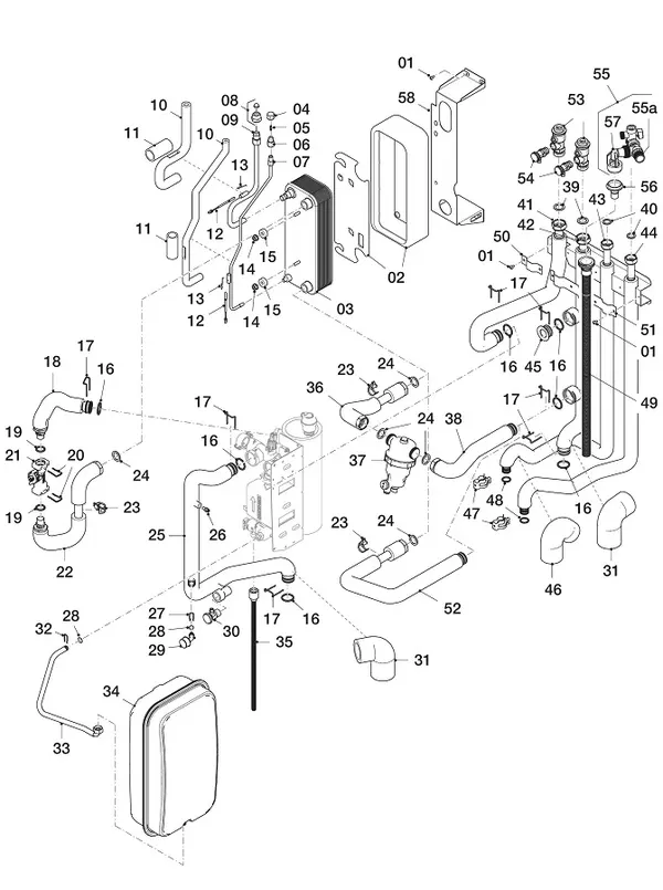 Exploded view Vaillant uniTOWER Pure VWL 108/7.2 IS S5: Hydraulische delen
