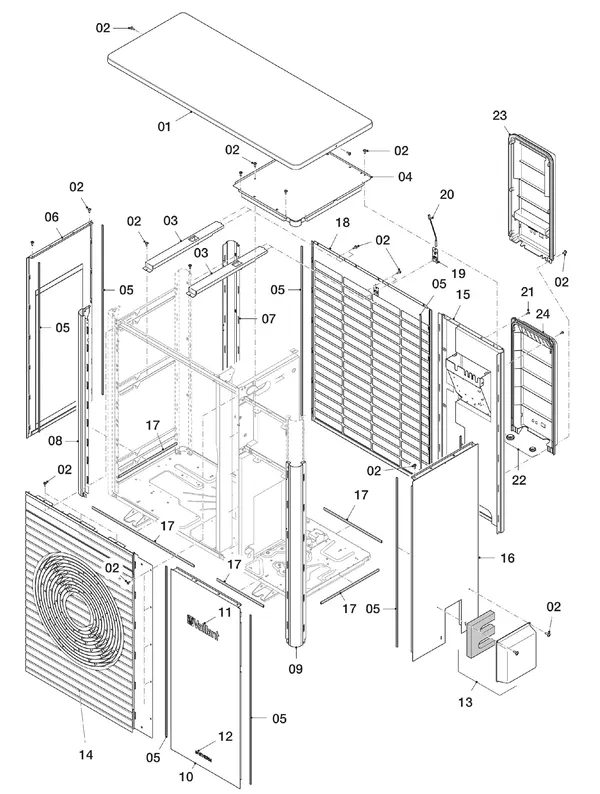 Exploded view Vaillant aroTHERM VWL 75/5 AS: Manteldelen