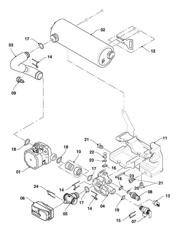Exploded view Vaillant aroTHERM VWL 77/5 IS: Hydraulische delen