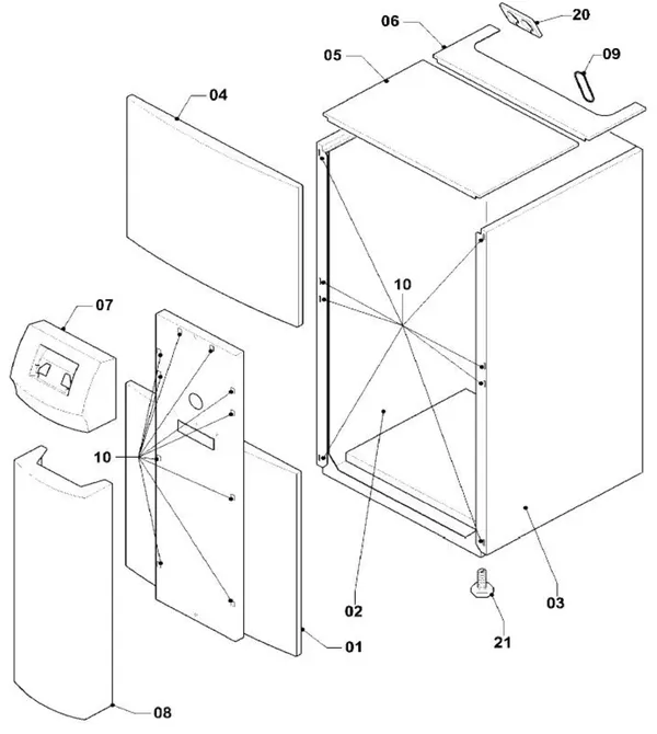 Exploded view Vaillant geoTHERM VWS 101/2: Mantel