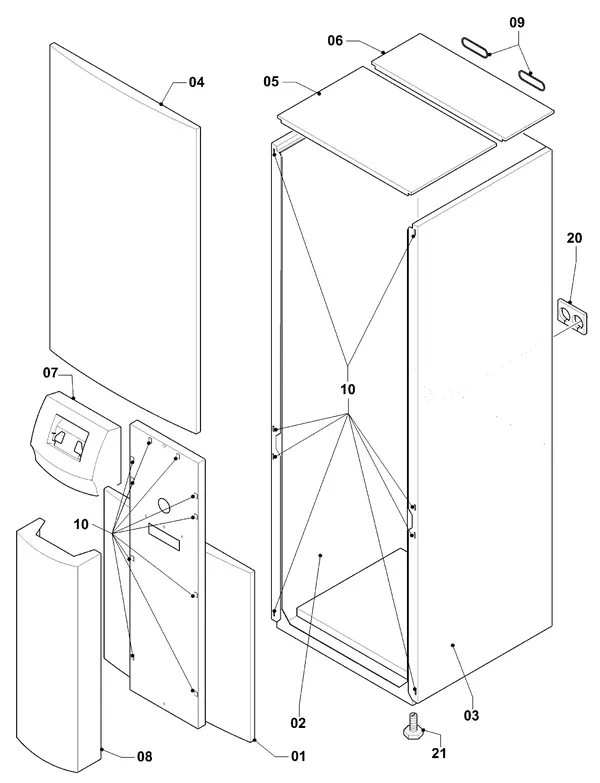 Exploded view Vaillant geoTHERM VWS 103/2: Manteldelen