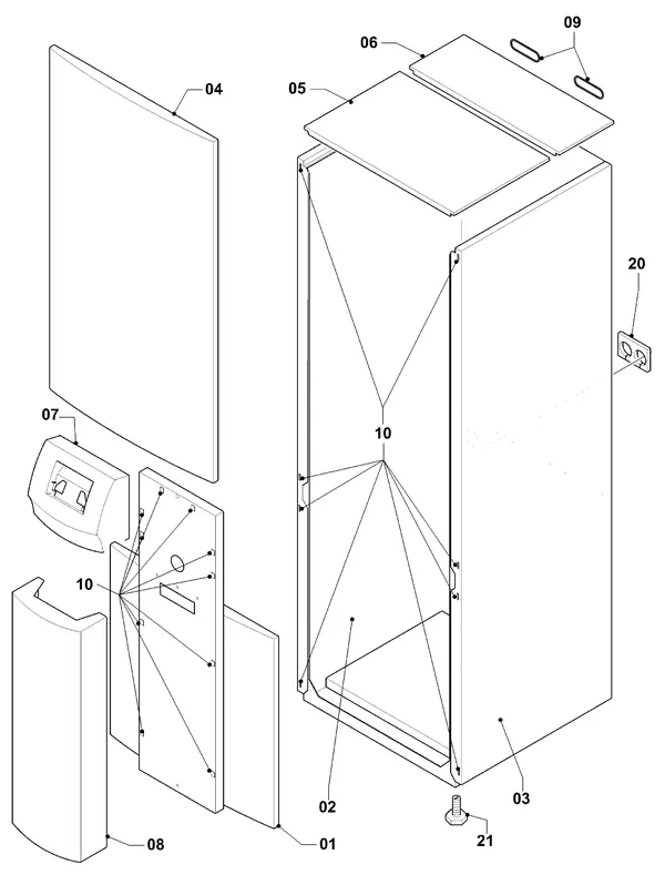Exploded view Vaillant geoTHERM VWS 103/3: Manteldelen