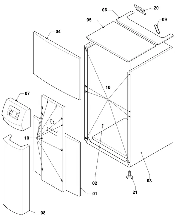 Exploded view Vaillant geoTHERM VWS 104/2: Manteldelen