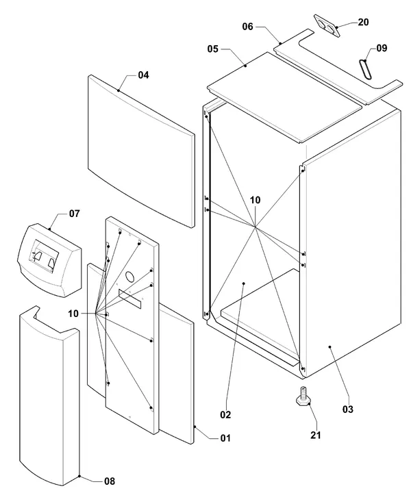 Exploded view Vaillant geoTHERM VWS 141/2: Manteldelen