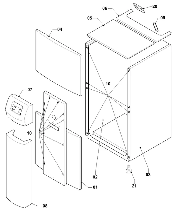 Exploded view Vaillant geoTHERM VWS 171/3: Manteldelen
