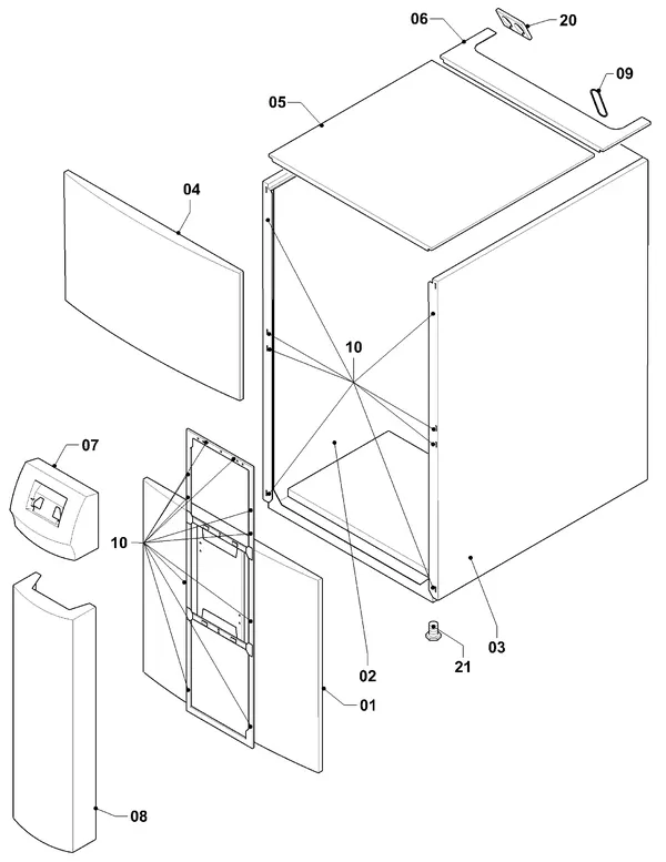 Exploded view Vaillant geoTHERM VWS 300/3: Manteldelen