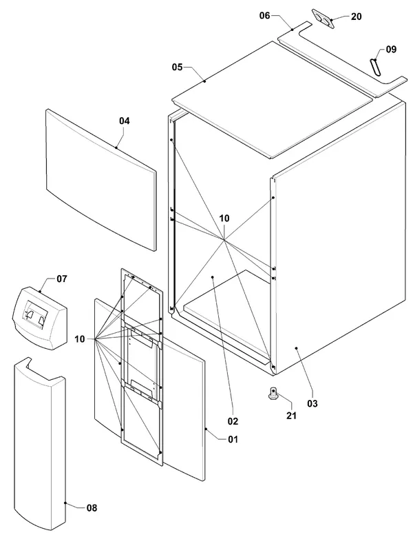 Exploded view Vaillant geoTHERM VWS 380/2: Manteldelen