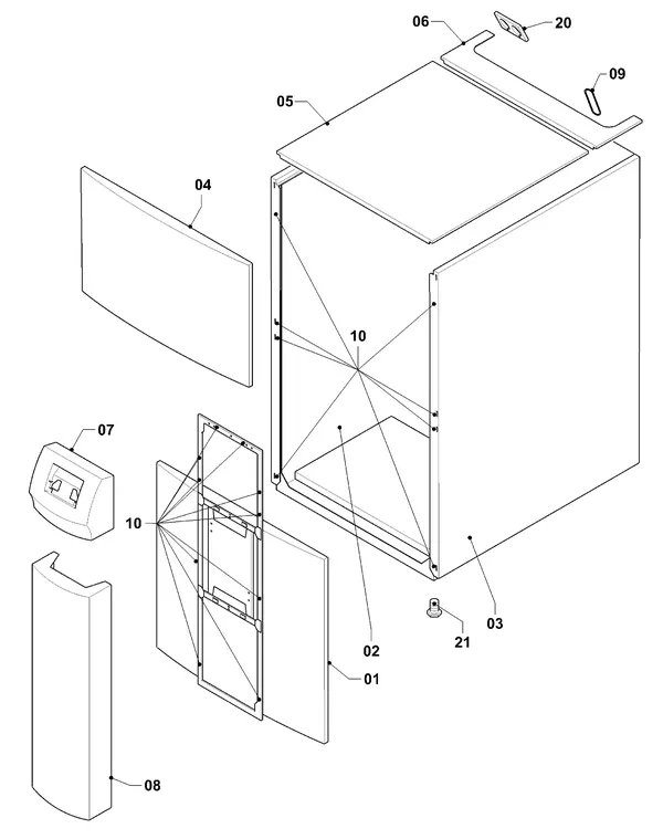 Exploded view Vaillant geoTHERM VWS 380/3: Manteldelen