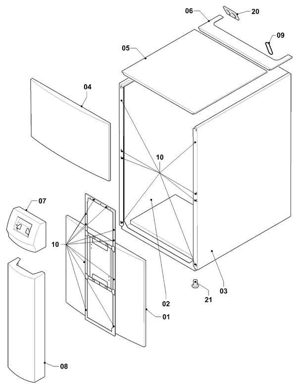 Exploded view Vaillant geoTHERM VWS 460/2: Manteldelen