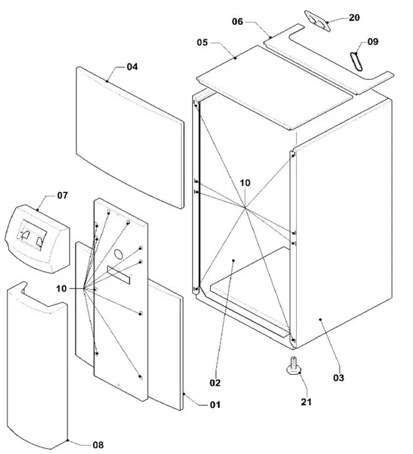 Exploded view Vaillant geoTHERM VWS 61/2: Mantel