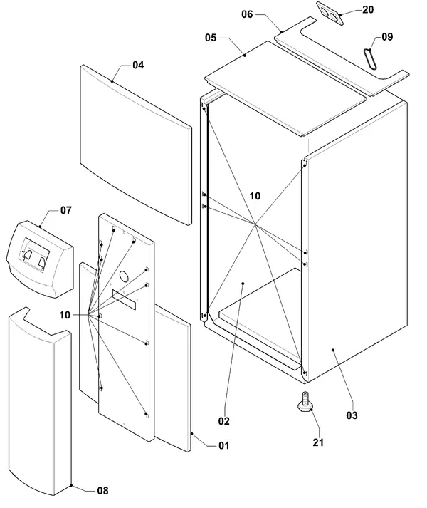 Exploded view Vaillant geoTHERM VWS 61/3: Manteldelen