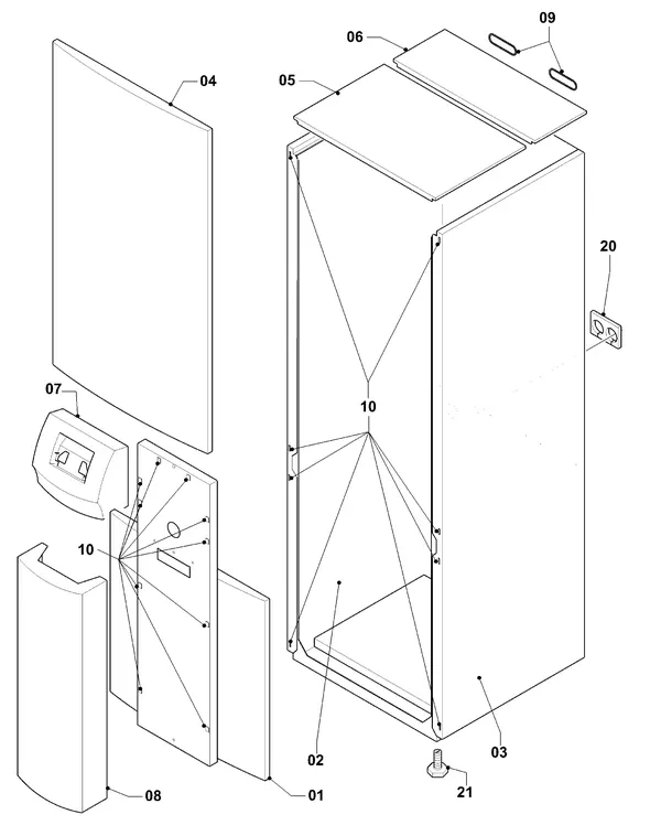 Exploded view Vaillant geoTHERM VWS 62/2: Manteldelen