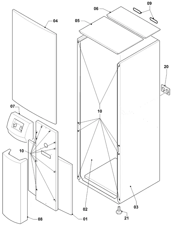 Exploded view Vaillant geoTHERM VWS 63/3: Manteldelen