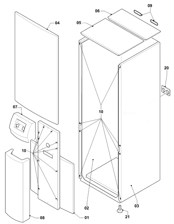 Exploded view Vaillant geoTHERM VWS 83/2: Manteldelen