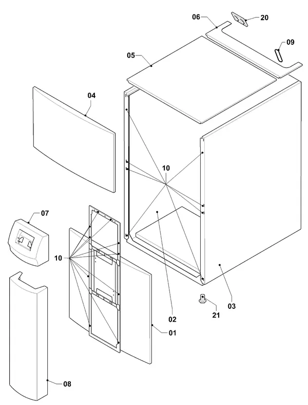 Exploded view Vaillant geoTHERM VWW 220/2: Manteldelen