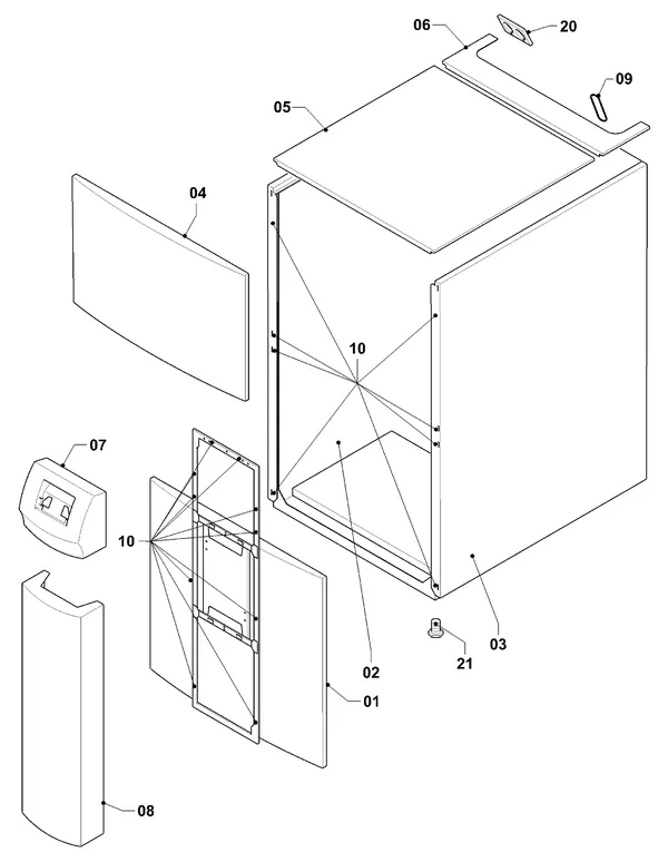 Exploded view Vaillant geoTHERM VWW 380/2: Manteldelen