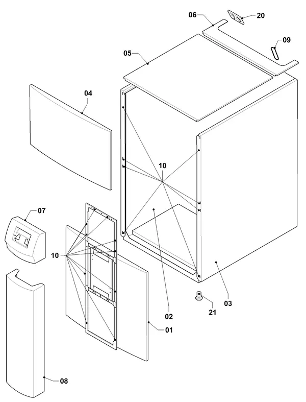 Exploded view Vaillant geoTHERM VWW 380/2 R1: Manteldelen