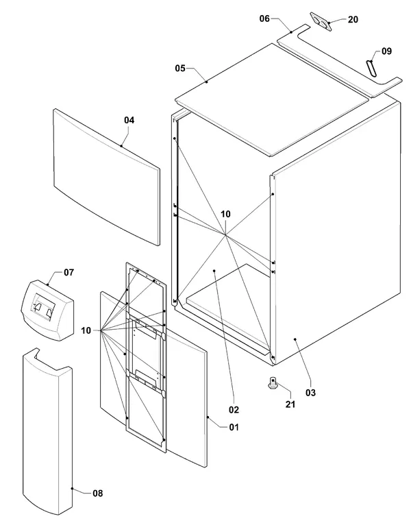 Exploded view Vaillant geoTHERM VWW 460/2: Manteldelen
