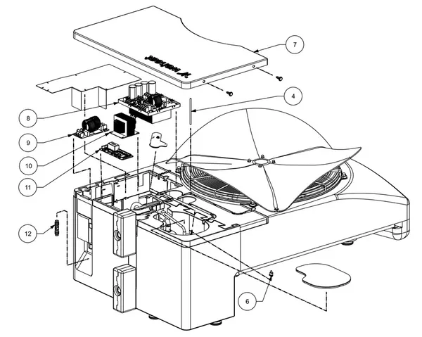 Exploded view Weheat Blackbird V1.3: Totaaloverzicht