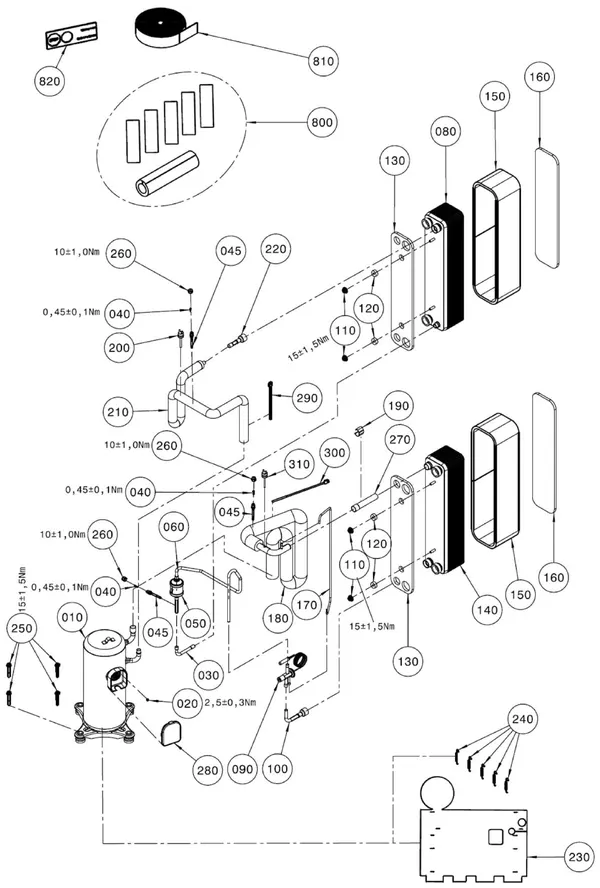 Exploded view Wolf BWS-1-06/08/10/12/16: Koudzijdig