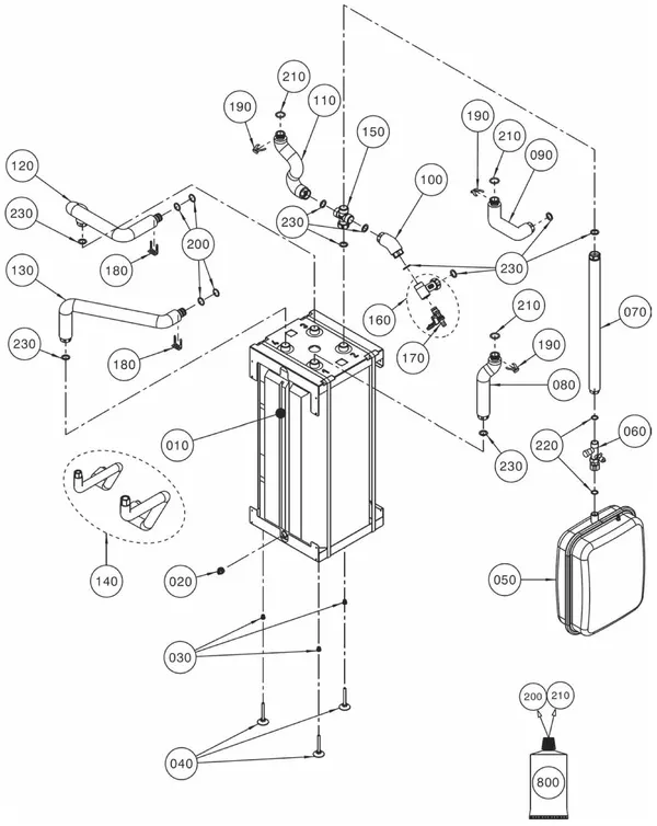 Exploded view Wolf CHC split 300-50S: Hydrauliek